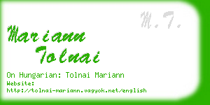 mariann tolnai business card